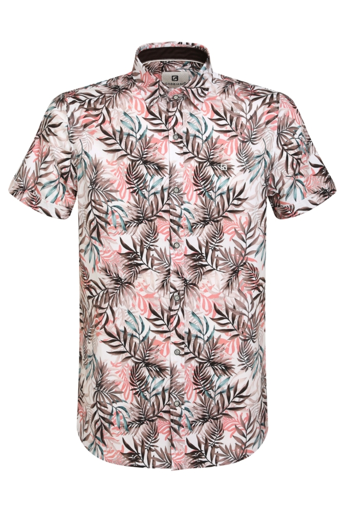 FLORAL POPLIN OVERHEMD 335935 SAND